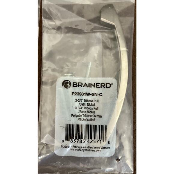 9 Brainerd Repl Cabinet Drawer Pull P23931W-SN-C 3 3/4” Tribeca Satin Nickel - Picture 2 of 6